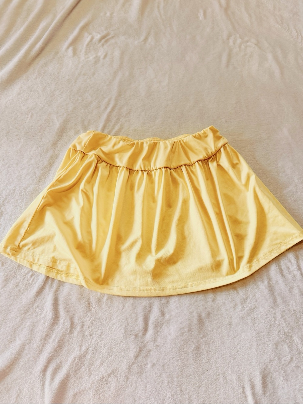 SHEIN Yellow Elastic-Waist Circle Skirt